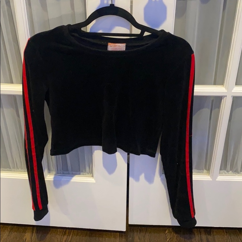 Black velvet crop top